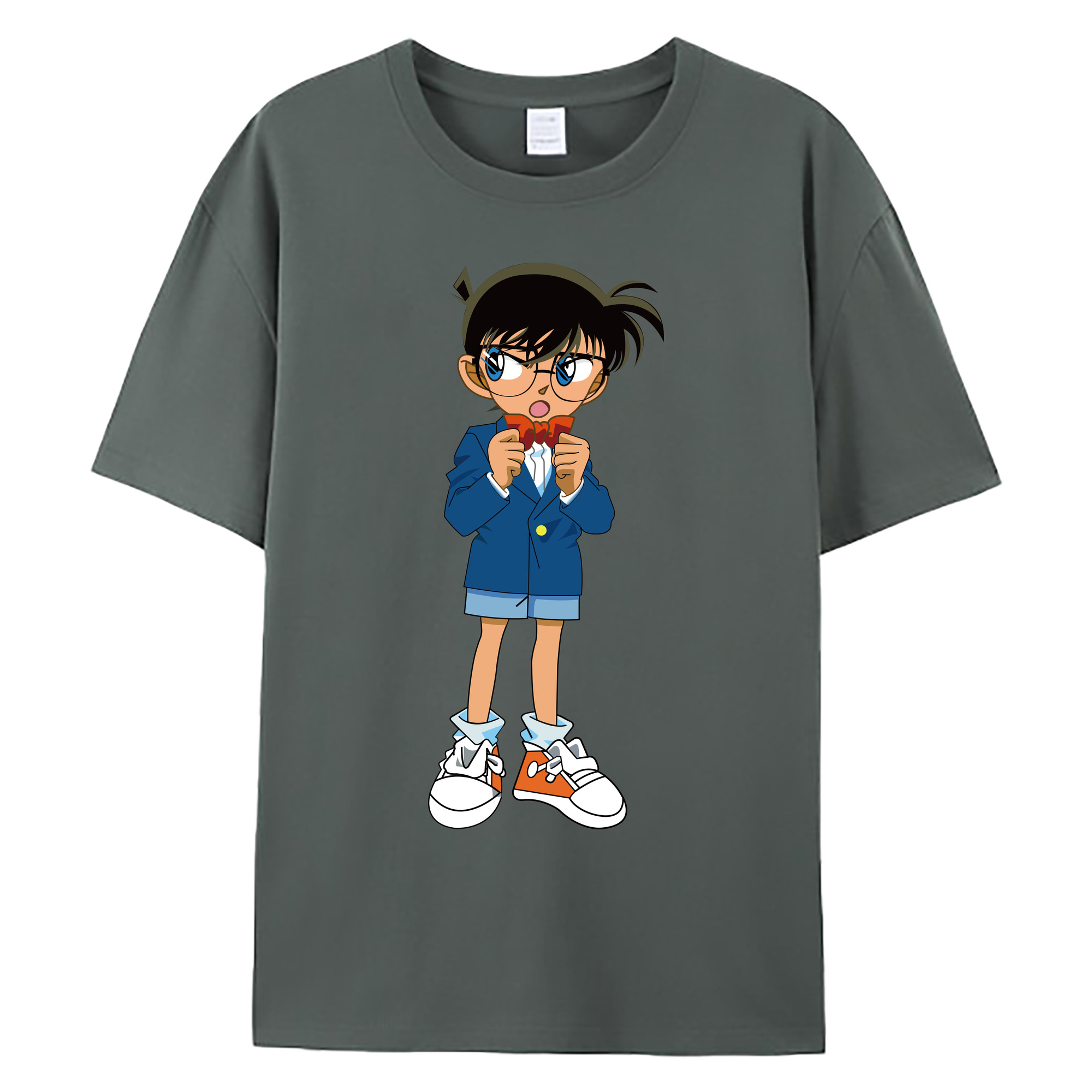 （画像用） 名探偵コナン 江戸川 コナン Detective Conan Conan Edogawa 綿100％ メンズ半袖Tシャツ｜肌触りやわらか＆通気性